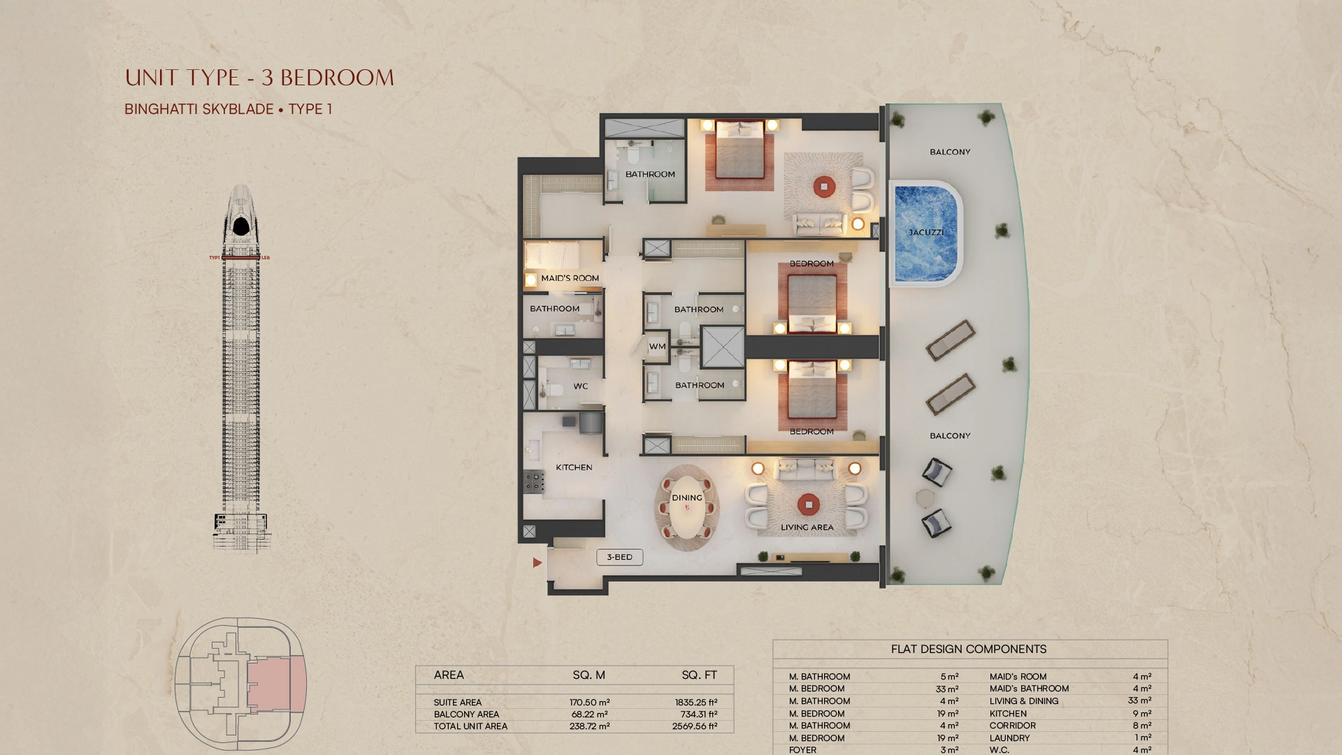 3 BR - Type A